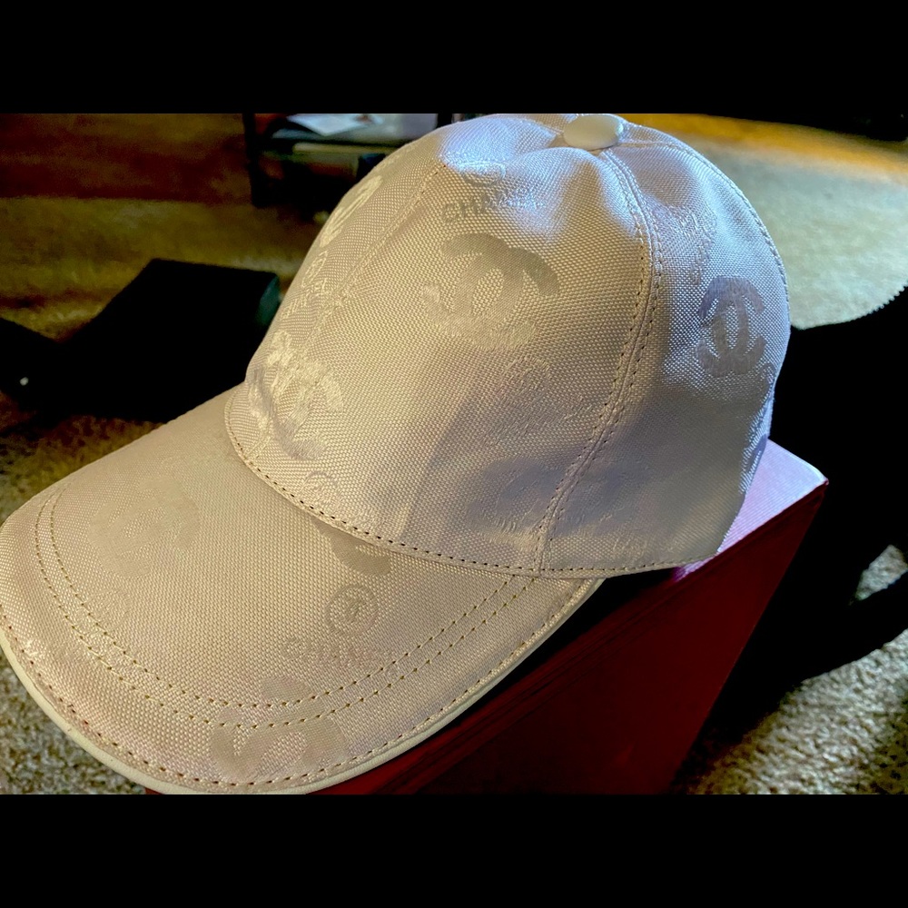 Chanel white baseball hat